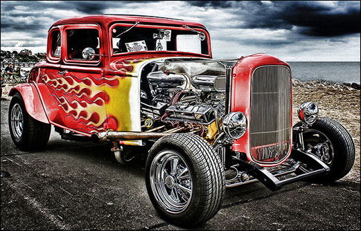 Hot Rod 08 | Drag-on Racer hot rod mancave wall hanging