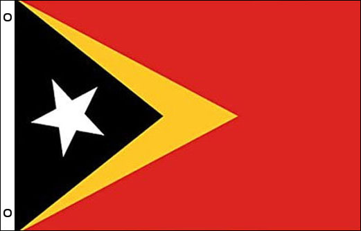 Image of East Timor flagpole flag East Timorese funeral flag