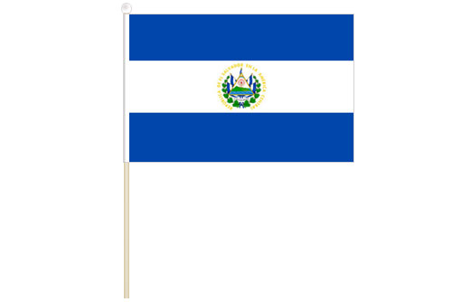 Image of El Salvador hand waving flag El Salvador stick flag