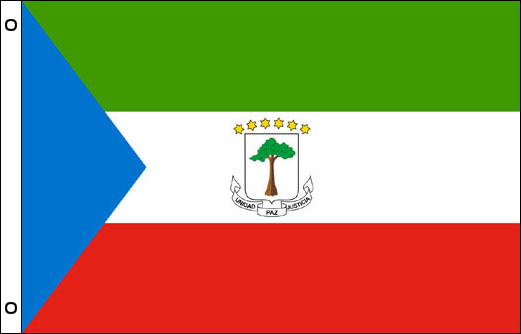 Image of Equatorial Guinea flagpole flag Equatorial Guinea funeral flag