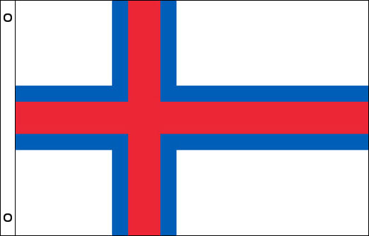 Image of Faroe Islands flagpole flag Faroese funeral flag