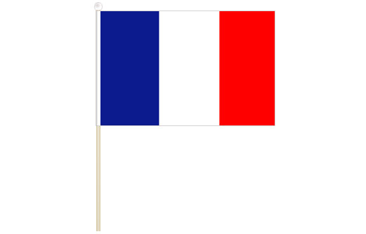Image of France hand waving flag France stick flag