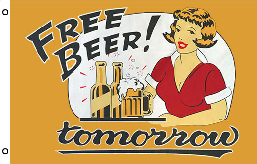 Free Beer Tomorrow flag 900 x 1500 | Free Beer flag