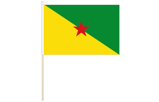 Image of French Guiana hand waving flag French Guiana stick flag