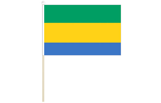 Gabon hand waving flag | Gabon stick flag