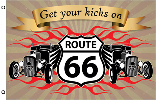Get Your Kicks on Route 66 flag 900 x 1500 | Route 66 flag 3x5