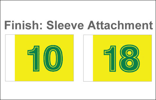 Image of Golf club flag set 10-18 holes sleeve finish. Australian made