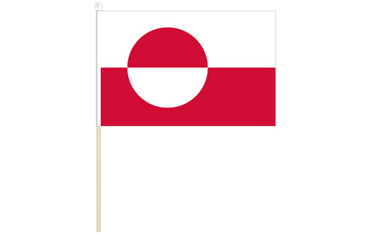 Image of Greenland hand waving flag Greenland stick flag