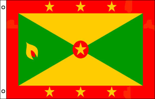 Image of Grenada flagpole flag Grenada funeral flag