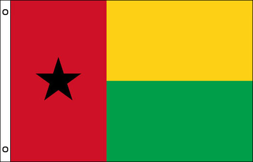 Image of Guinea-Bissau flagpole flag Guinea-Bissau funeral flag