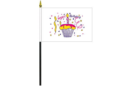 Image of Happy Birthday Cupcake flag 100 x 150 Happy Birthday Cupcake