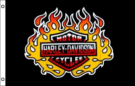 Harley Davidson motorcycle flag | Harley flame mancave wall flag