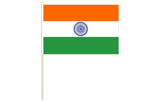 Image of India hand waving flag India stick flag