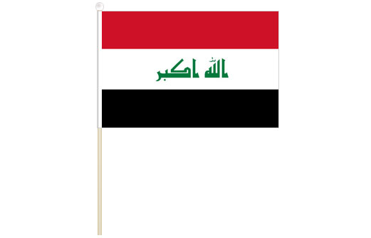 Image of Iraq hand waving flag Iraq stick flag