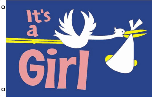 It's A Girl flag | New born baby Girl arrival flag
