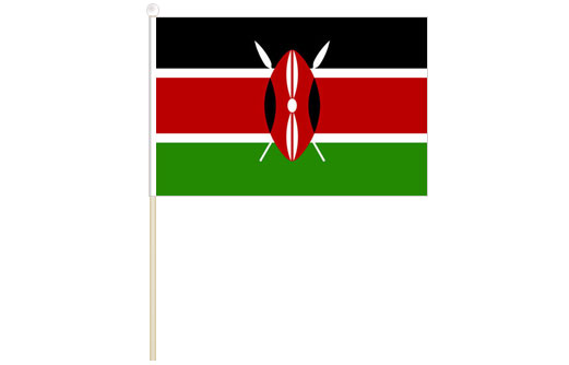 Image of Kenya hand waving flag Kenya stick flag