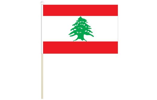 Lebanon hand waving flag | Lebanon stick flag