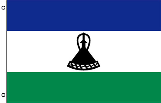 Image of Lesotho flagpole flag Lesotho funeral flag