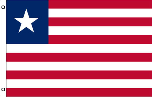 Image of Liberia flagpole flag Liberia funeral flag