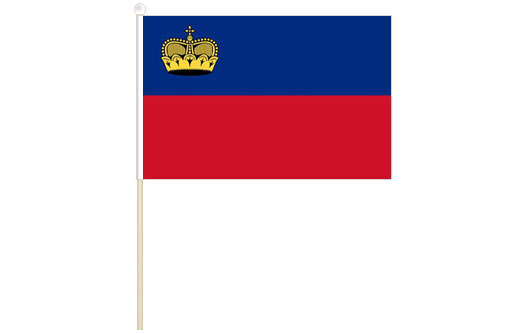 Liechtenstein hand waving flag | Liechtenstein stick flag