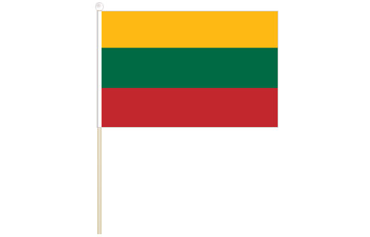 Image of Lithuania hand waving flag Lithuania stick flag
