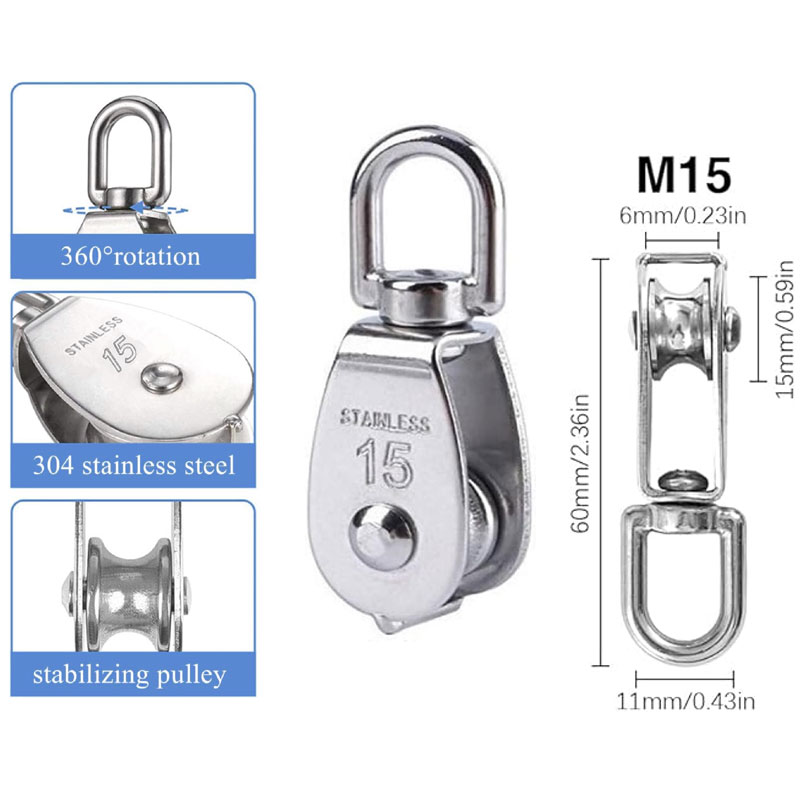 Image of Flag of M15 stainless steel flag rope pully block to suit 5-6 mm rope