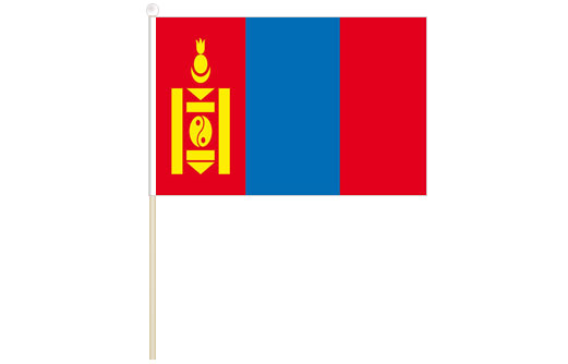 Mongolia hand waving flag | Mongolia stick flag