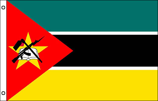 Image of Mozambique flagpole flag Mozambique funeral flag
