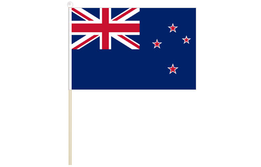 Image of New Zealand hand waving flag New Zealand stick flag