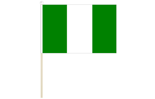 Image of Nigeria hand waving flag Nigeria stick flag