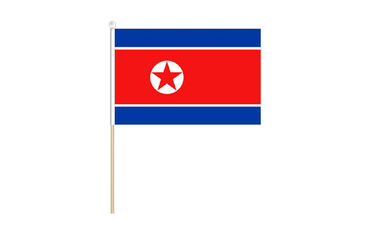 Image of North Korea mini stick flag North Korea mini desk flag