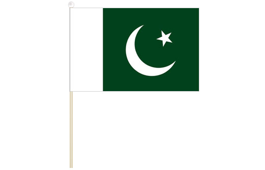 Image of Pakistan hand waving flag Pakistan stick flag