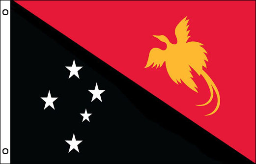 Image of Papua New Guinea flagpole flag PNG funeral flag