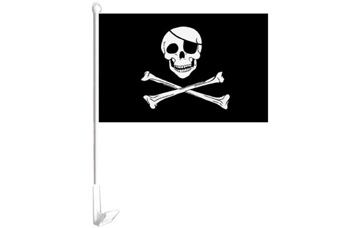 Image of Pirate car flag Pirate Skull and Crossbones vehicle flag