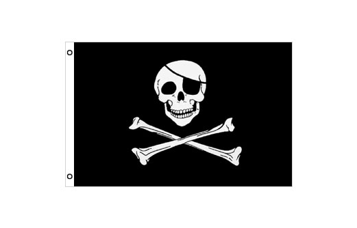 Image of Pirate flag 600mm x 900mm Jolly Roger Skull & Crossbones flag
