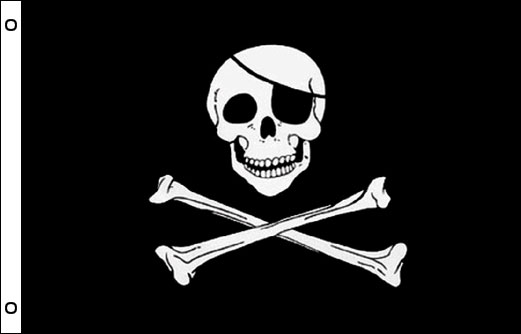 Pirate flag 1500mm x 2500mm | Jolly Roger Skull Crossbones flag