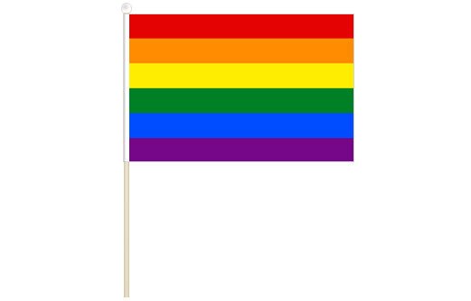 Rainbow flag 300 x 450 | LGBT stick flag 12'' x 18''