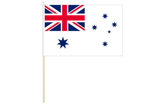 Image of Royal Australian Navy hand waving flag RAN white ensign 30x45