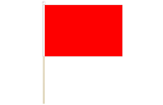 Image of Red flag 300 x 450mm Red hand waving stick flag
