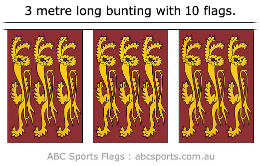 Image of Richard the Lionheart flag bunting 3mt long with 10 flags