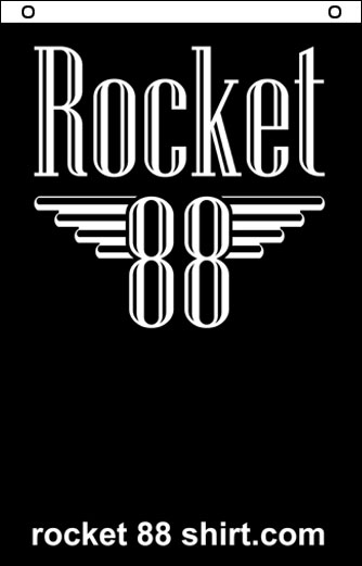 Rocket 88 logo wall hanging 1500 x 900 | Rocket 88 flag 5x3