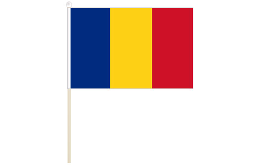 Image of Romania hand waving flag Romania stick flag