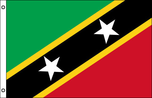 Image of Saint Kitts flagpole flag Saint Kitts funeral flag