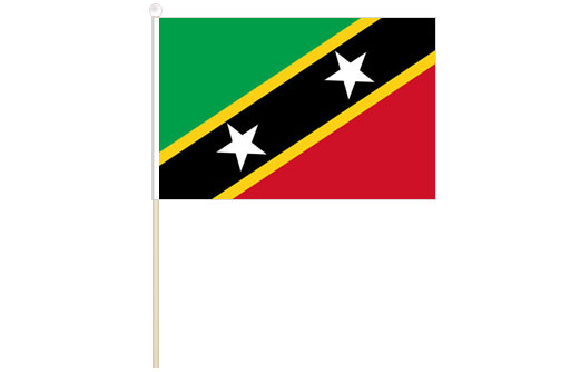 Image of Saint Kitts hand waving flag Saint Kitts stick flag