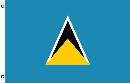 Image of Saint Lucia flagpole flag Saint Lucia funeral flag