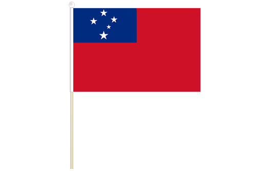 Image of Samoa hand waving flag Samoa stick flag