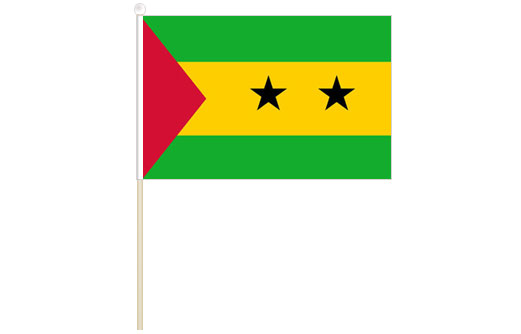 Sao Tome hand waving flag | Principe hand waving stick flag