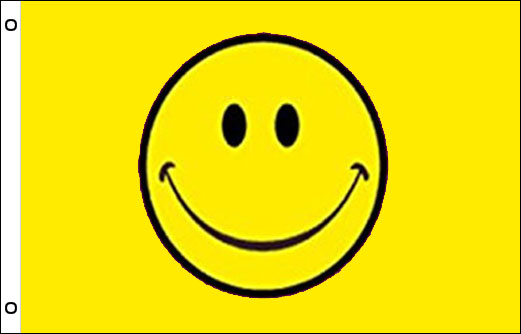 Smiley flag 900 x 1500 | Yellow smiley flag 3' x 5'