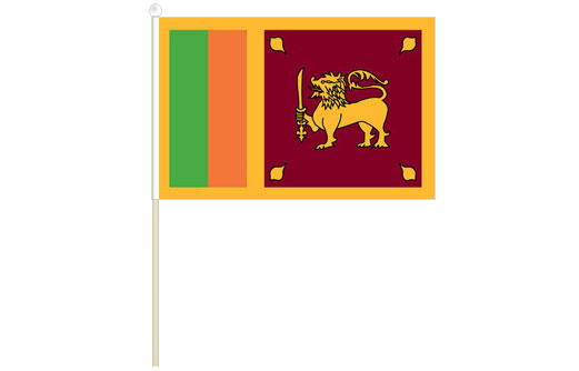 Image of Sri Lanka hand waving flag Sri Lanka stick flag