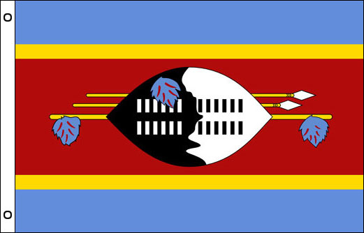 Swaziland flagpole flag | Kingdom of Eswatini funeral flag